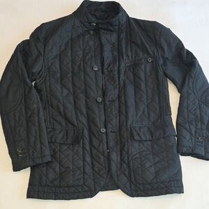 Salvatore Ferragamo Mens Quilted Field Jacket, 52, Black, Large, Authentic
